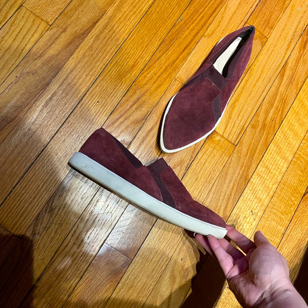 ✈️Naya Yvonne Suede SlipOn point preppy minimalist Fashion Sneaker loafer maroon